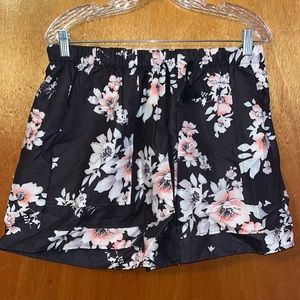 NWOT Black Floral Shorts